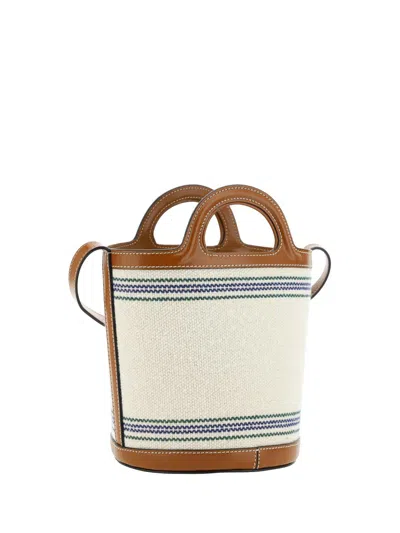 Shop Marni Bucket Bags In Natural/moka