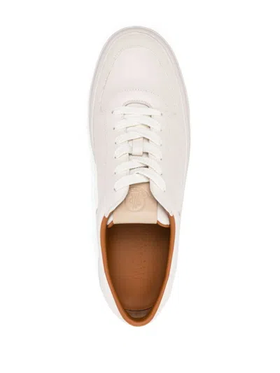 Shop Moncler Leather Monclub Sneakers With Laces In White