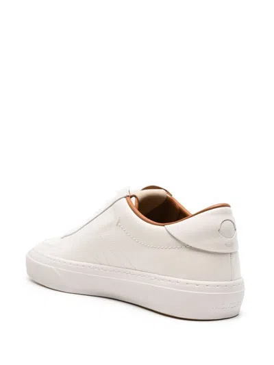 Shop Moncler Leather Monclub Sneakers With Laces In White