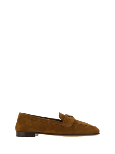 Shop Prada Loafers In Tabacco