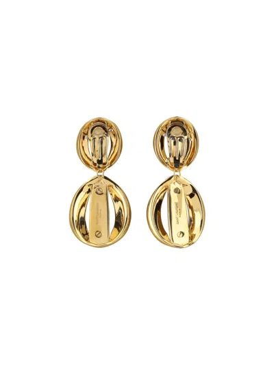 Shop Saint Laurent Earrings In Palladium/gold