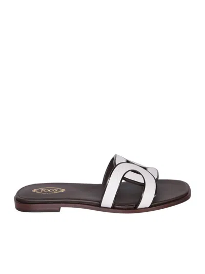 Shop Tod's Sandals In White