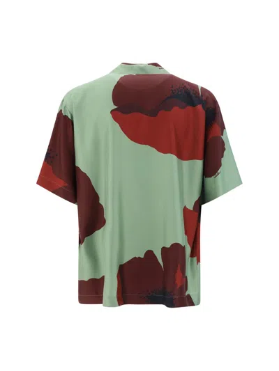 Shop Valentino Shirts In Menta/rosso/rubin