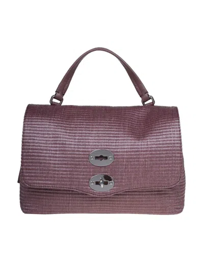 Shop Zanellato Raffia Bag That Can Be Carried By Hand Or Over The Shoulder In Violet