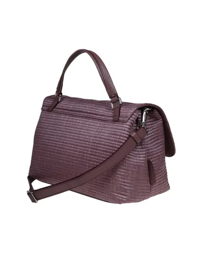 Shop Zanellato Raffia Bag That Can Be Carried By Hand Or Over The Shoulder In Violet