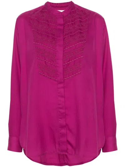 Shop Marant Etoile Britten Embroidered-detail Shirt In Pink