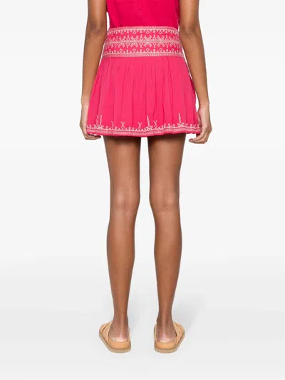 Shop Marant Etoile Picadilia Cotton Mini Skirt In Pink