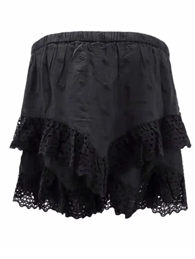 Shop Marant Etoile Black Cotton Shorts