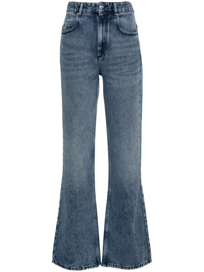Shop Isabel Marant Belvira High-rise Bootcut Jeans In Blue