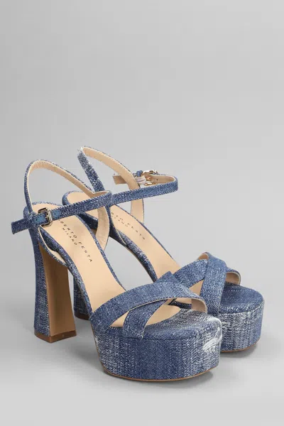 Shop Roberto Festa Trink Sandals In Blue Denim
