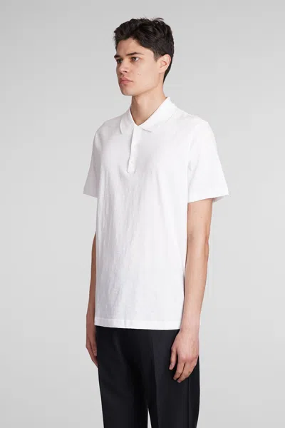 Shop Theory Polo In White Cotton