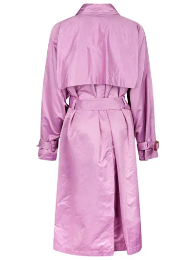 Shop Isabel Marant Lilac Purple Edenna Crinkled Trench Coat In Pink