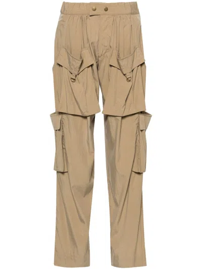 Shop Isabel Marant Beige Tencel Blend Cargo Trousers
