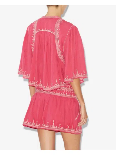 Shop Marant Etoile Pink Cotton Perkins Blouse