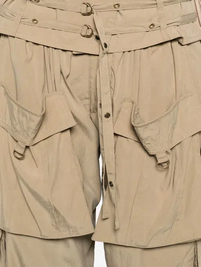 Shop Isabel Marant Beige Tencel Blend Cargo Trousers
