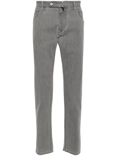 Shop Incotex Medium Grey Cotton Blend Denim Jeans