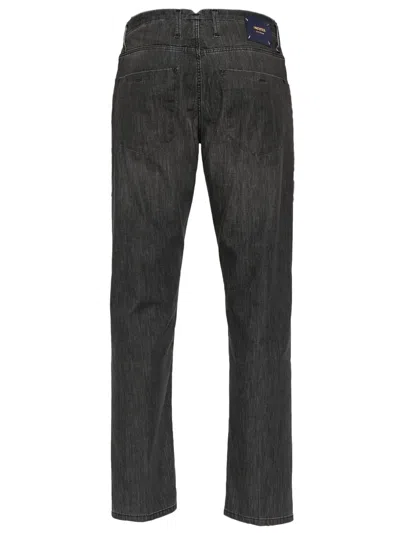 Shop Incotex Charcoal Grey Cotton Blend Jeans