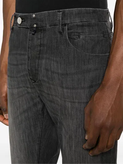 Shop Incotex Charcoal Grey Cotton Blend Jeans