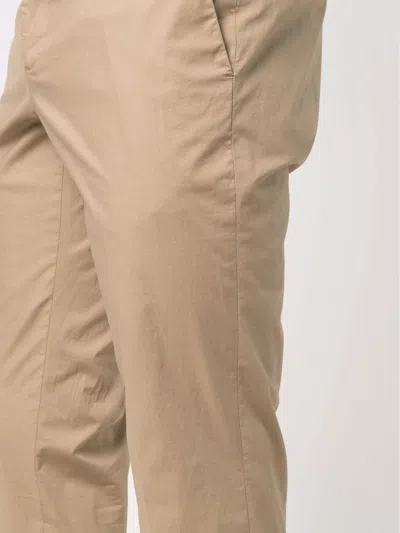 Shop Incotex Dark Beige Cotton Trousers