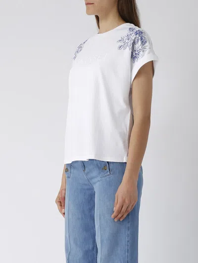 Shop Twinset Cotton T-shirt In Bianco