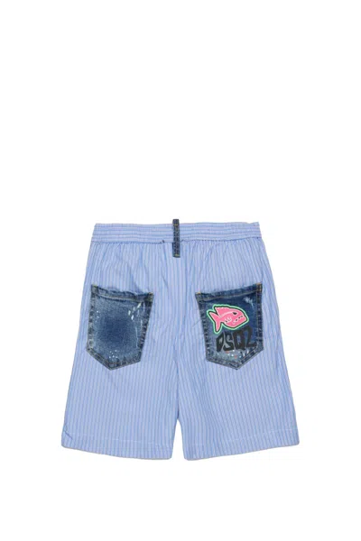 Shop Dsquared2 Cotton Shorts In Blue