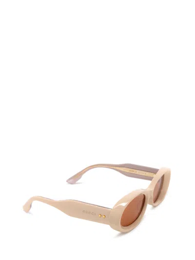 Shop Gucci Gg1527s Beige Sunglasses