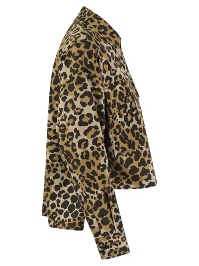 Shop Weekend Max Mara Leopard Printed Long-sleeved Top In Brown