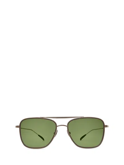 Shop Mr Leight Novarro S 12k White Gold-maple/green Sunglasses