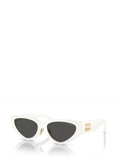 Shop Miu Miu Mu 03zs White Sunglasses