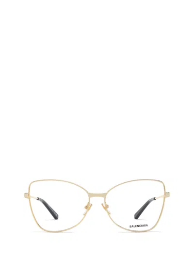Shop Balenciaga Bb0282o Gold Glasses