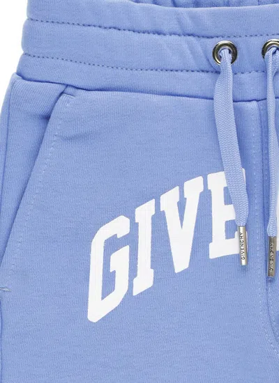 Shop Givenchy Cotton Shorts With Logo In Blue