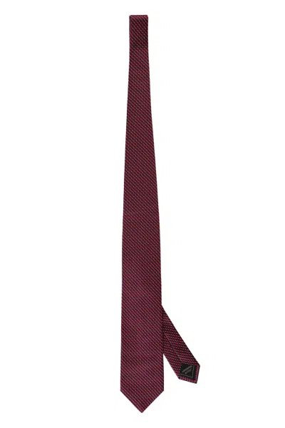 Shop Brioni Silk Tie In Burgundy