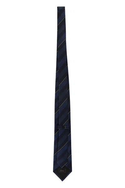 Shop Brioni Silk Tie In Blue