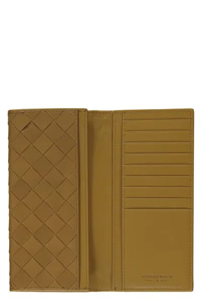 Shop Bottega Veneta Intrecciato Continental Wallet In Brown