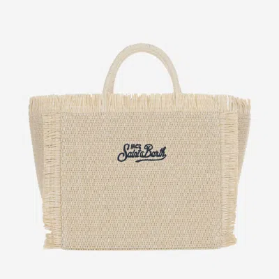 Shop Mc2 Saint Barth Colette Tote Bag With Logo In Beige