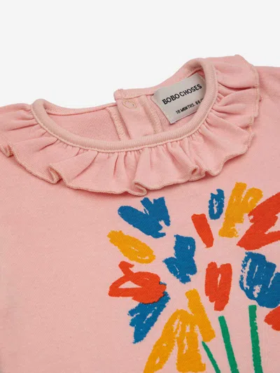 Shop Bobo Choses Stretch Cotton Bodysuit With Graphic Pattern In Pink