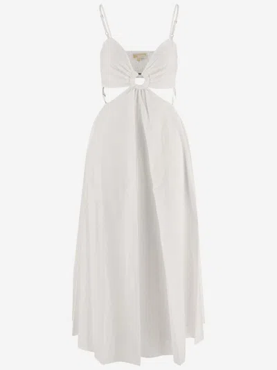 Shop Michael Kors Cotton And Silk Dress In White