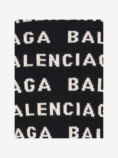 Shop Balenciaga Wool Blend Sweater With Logo In Black