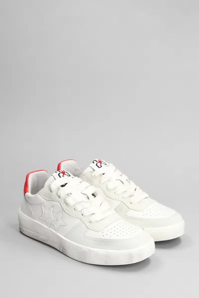 Shop 2star Padel Star Sneakers In White Suede And Leather