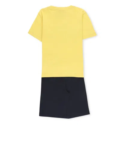 Shop Moncler Cotton Two-pieces Jumpsuit In Yellow