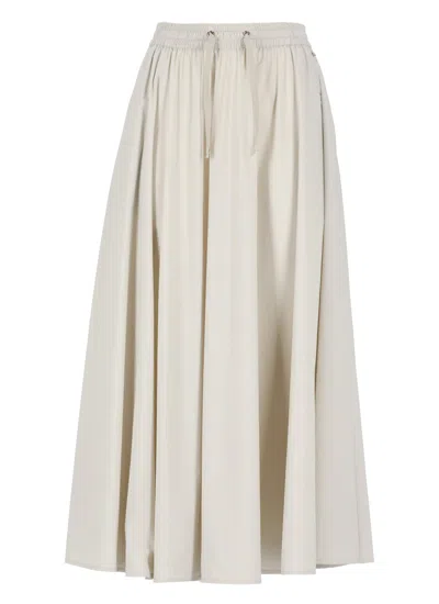 Shop Herno Skirt With Drawstrings In Beige