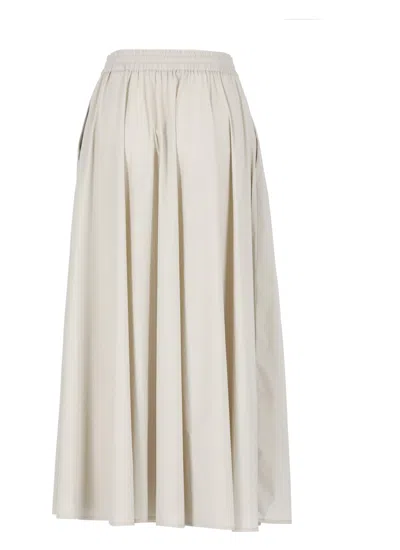 Shop Herno Skirt With Drawstrings In Beige
