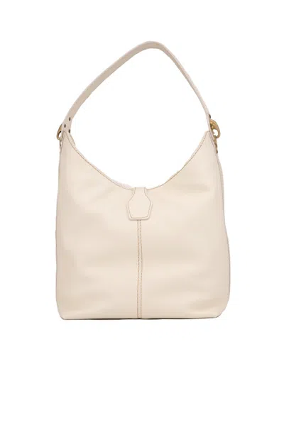 Shop Fay Hobo Bag In Leather In Bianco