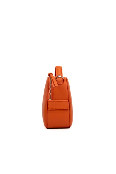 Shop Orciani Mini Cheri Vanity Bag In Leather In Arancio