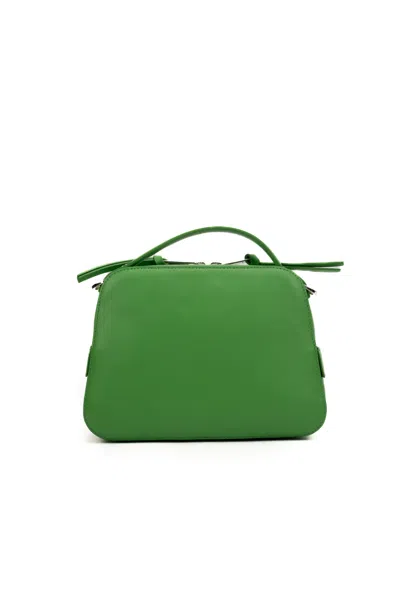 Shop Orciani Mini Cheri Vanity Bag In Leather In Verde