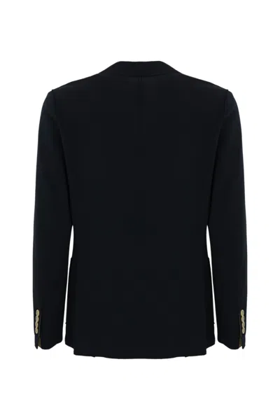 Shop Eleventy Single-breasted Cotton Jacket In Blu