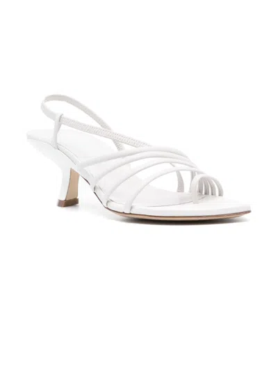 Shop Vic Matie Slash Sandals In Soft White Nappa