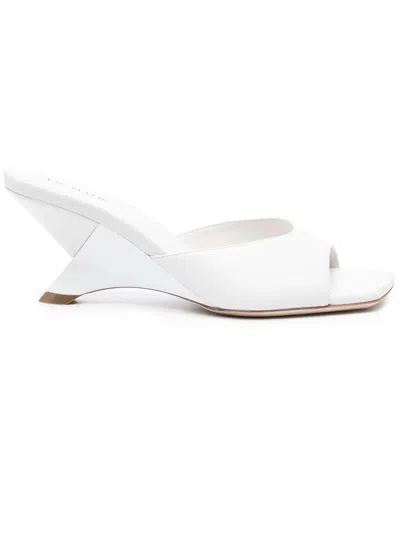 Shop Vic Matie White Calf Leather Mules