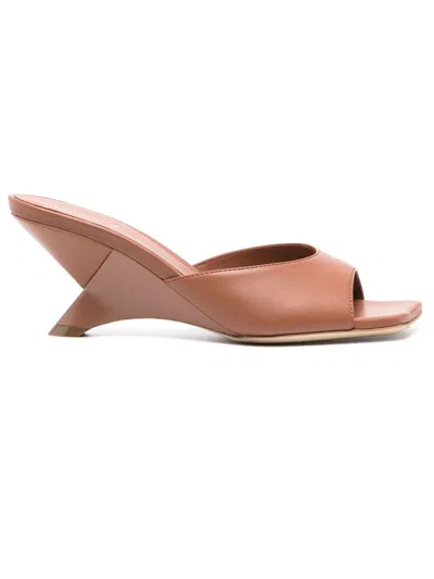 Shop Vic Matie Brown Calf Leather Mules