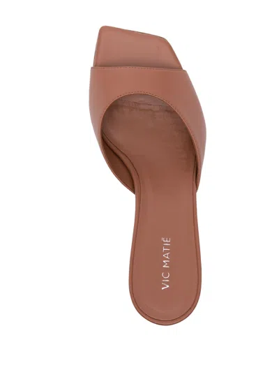 Shop Vic Matie Brown Calf Leather Mules